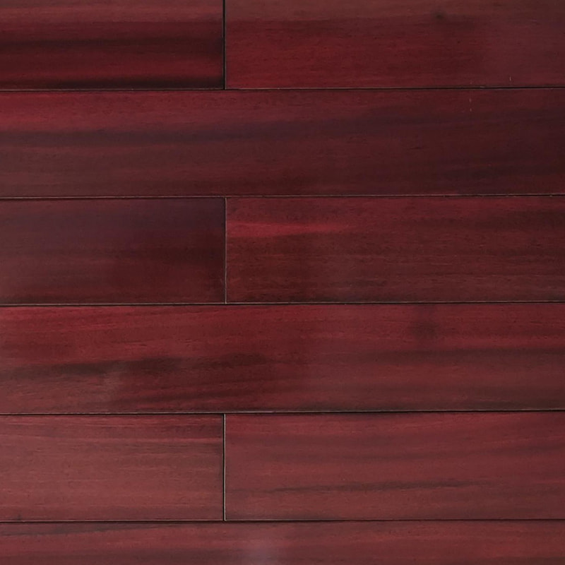 Padauk dyb rød brun mat massivt trægulv