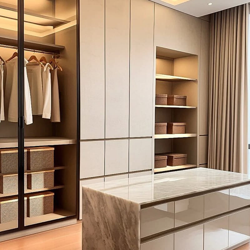 Louvre Minimalistisk Oplyst Finer Walk-in Closet