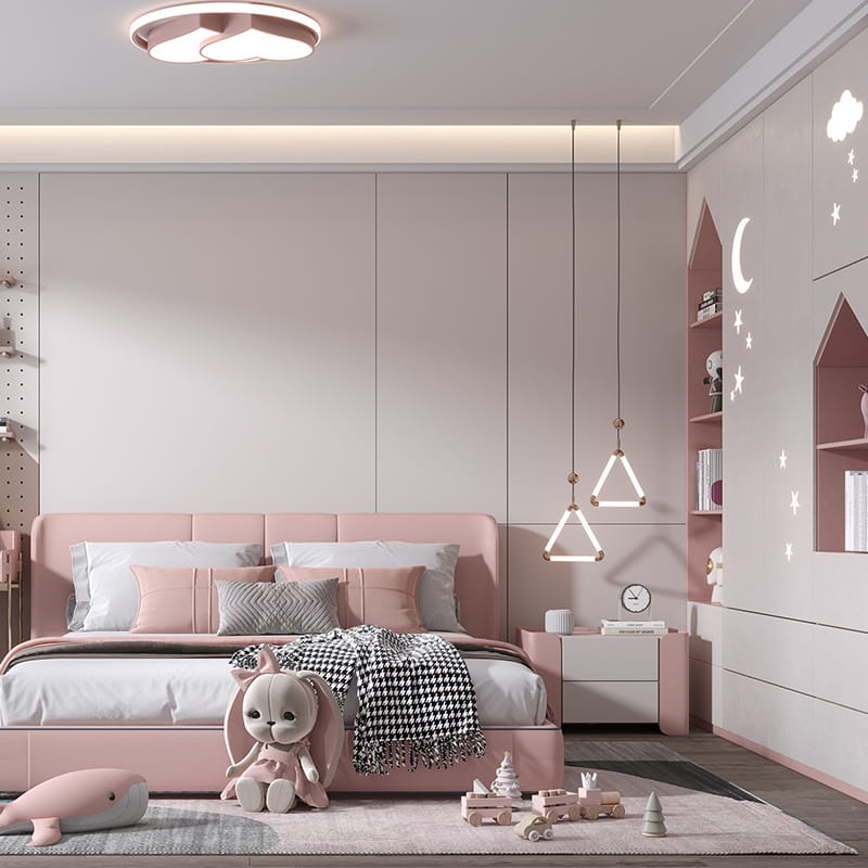 Starlight cremet fransk buet minimalistisk skræddersyet pigeværelse